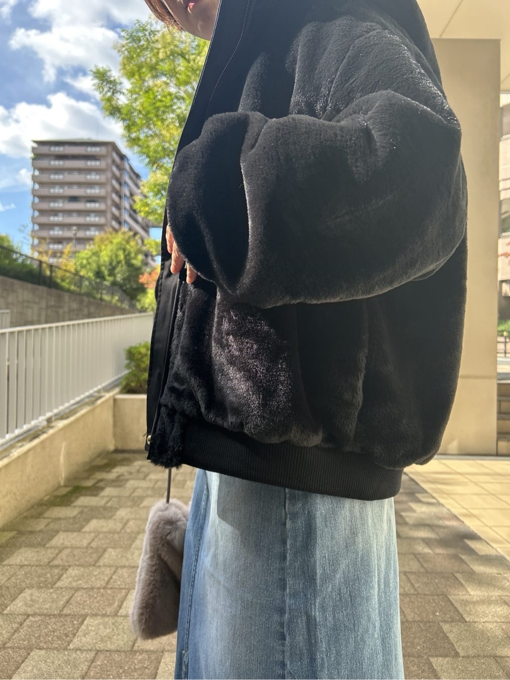 ga_riさんの「THE SHOP TK｜【2WAY/洗える】リバーシブル フェイクファーブルゾン」を使ったコーディネート
