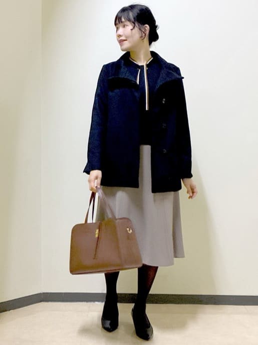  beni_gingerさんの「Reflect｜【SS-4Lサイズ／衿が顔に当たらない◎】スタンドネックミドルコート」を使ったコーディネート