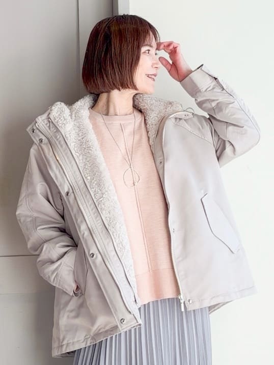 yamakoさんの「grove｜【名品アウター/3WAY・はっ水】ボアライナー付マウンテンパーカ」を使ったコーディネート