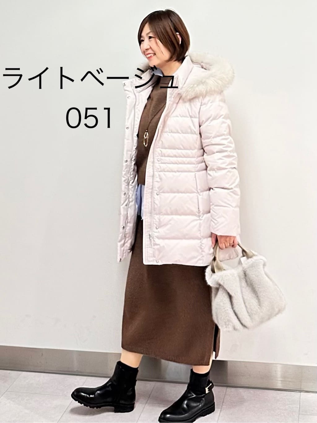 みなこさんの「UNTITLED｜【8色展開／コンパクト丈】レーヨン混 コクーンニット」を使ったコーディネート