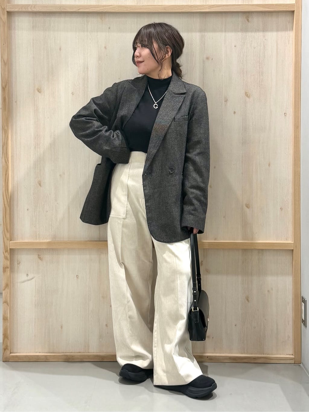 nanaさんの「THE SHOP TK｜【洗えるアウター】ヘリンボーン＆チェック柄ジャケット」を使ったコーディネート