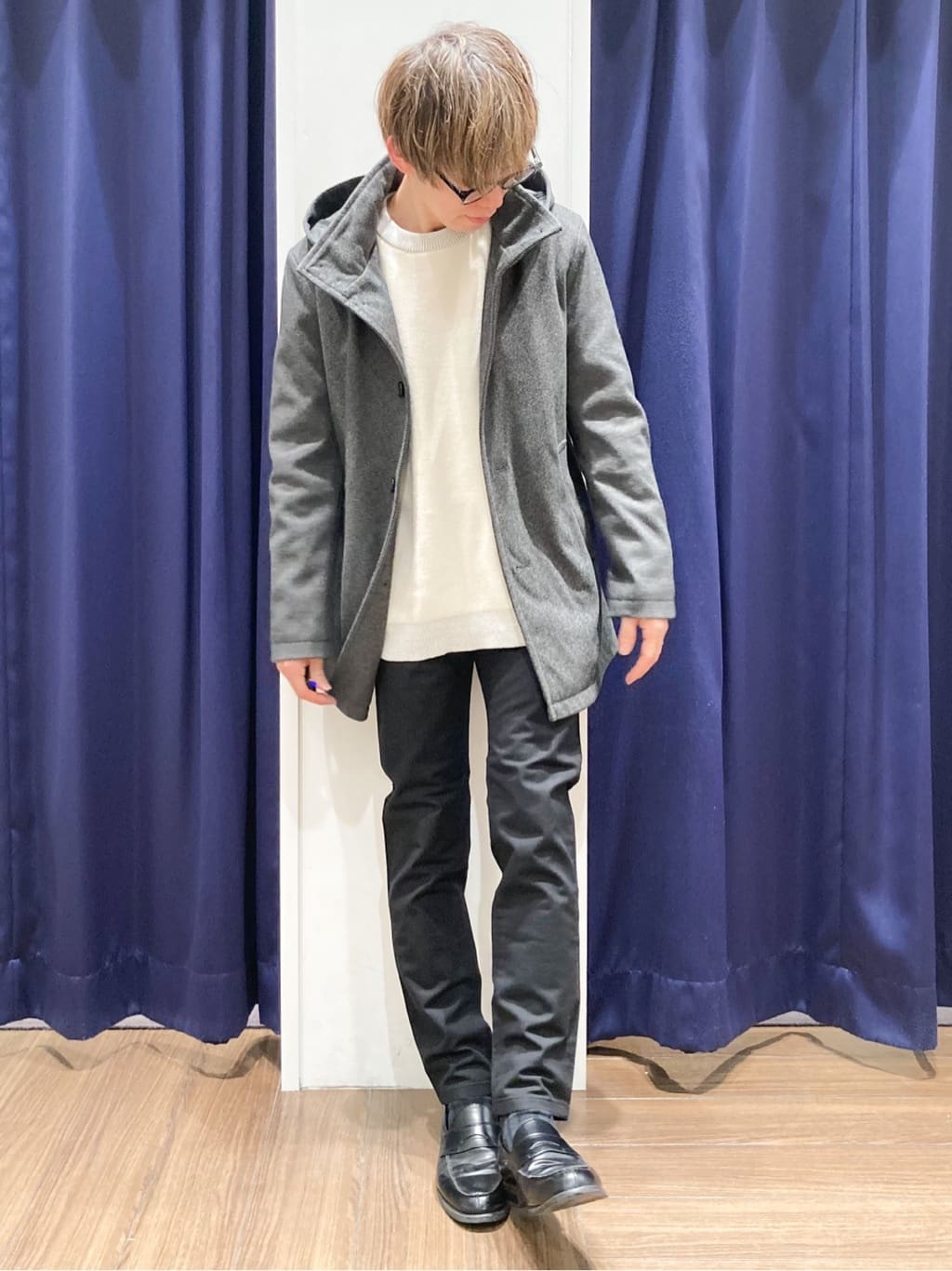 つーじーさんの「THE SHOP TK｜【包み込まれるような柔らかさ】配色モールニット 洗濯機OK」を使ったコーディネート