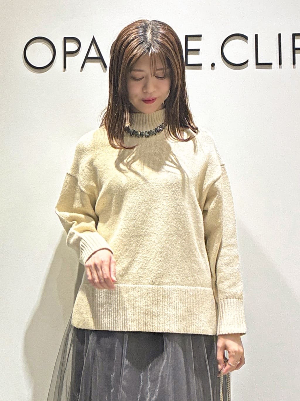 もんちゃんさんの「OPAQUE.CLIP｜チュールイージーギャザースカート【洗濯機OK】」を使ったコーディネート