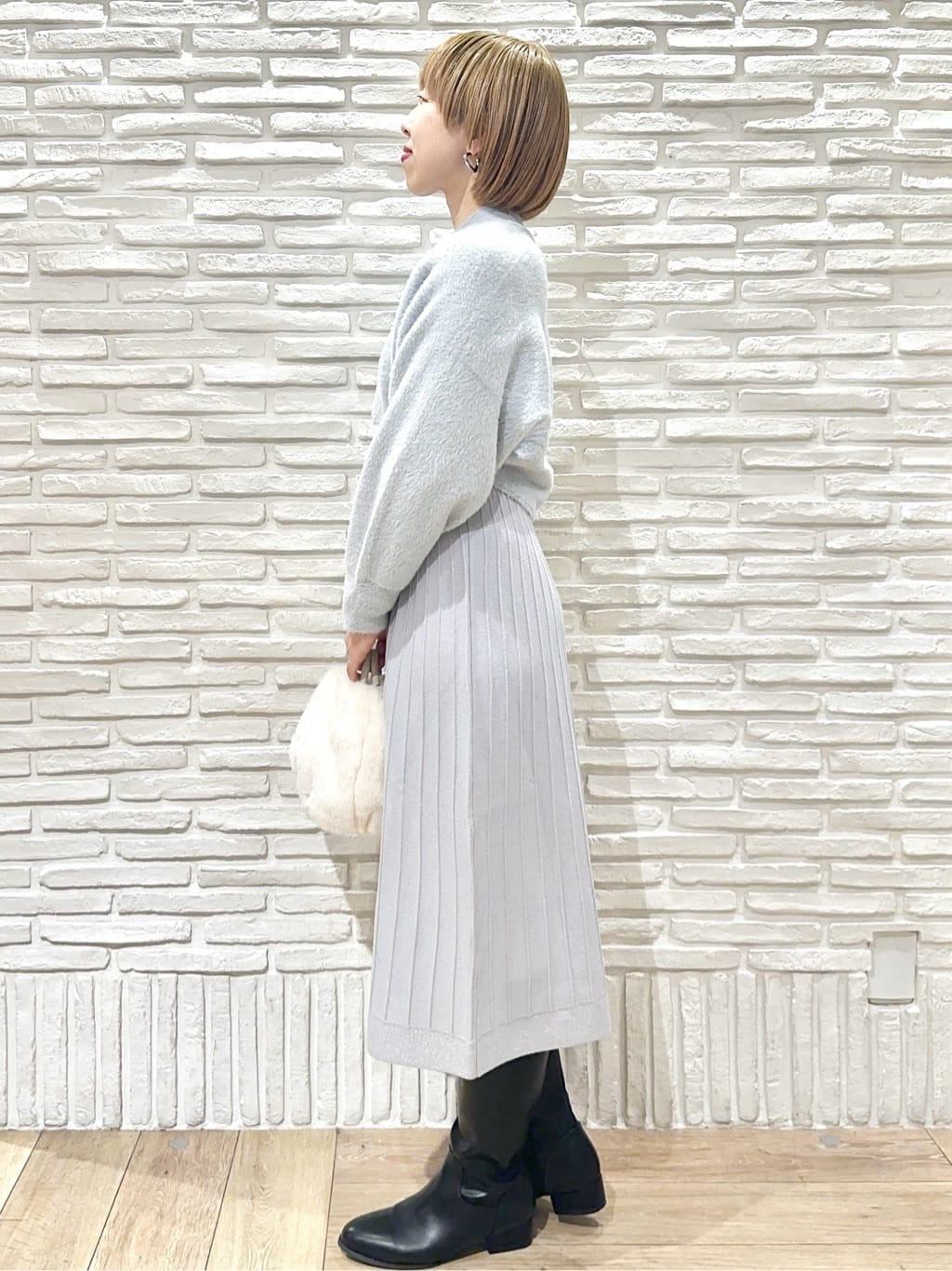 Hana...eさんの「index｜ラメフェザープルオーバーセット ニットワンピース【洗濯機OK】《XS～LL》」を使ったコーディネート