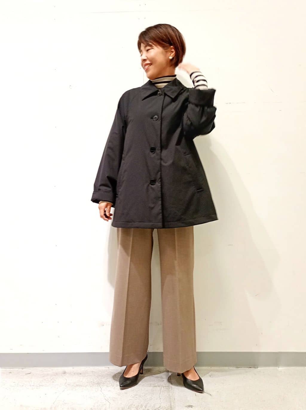 Kさんの「INDIVI｜【超軽量／蓄熱】ライトパフチェスターコート」を使ったコーディネート