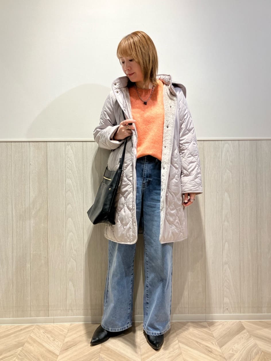 shokoさんの「SHOO･LA･RUE｜【撥水/フード取り外し可】冬に嬉しいこだわり満載 ひょうたん柄キルトコート」を使ったコーディネート