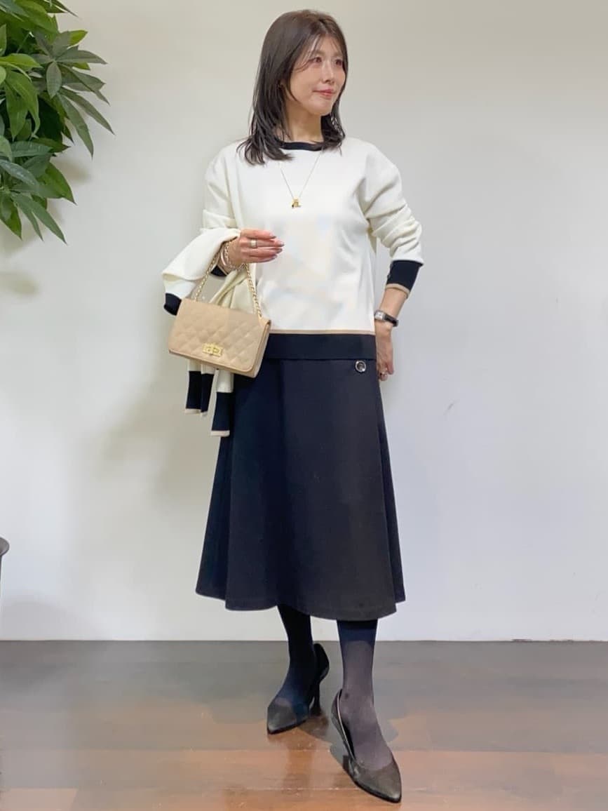 tomoさんの「UNTITLED｜【アンサンブル可/洗える】ウールミラノリブニット」を使ったコーディネート