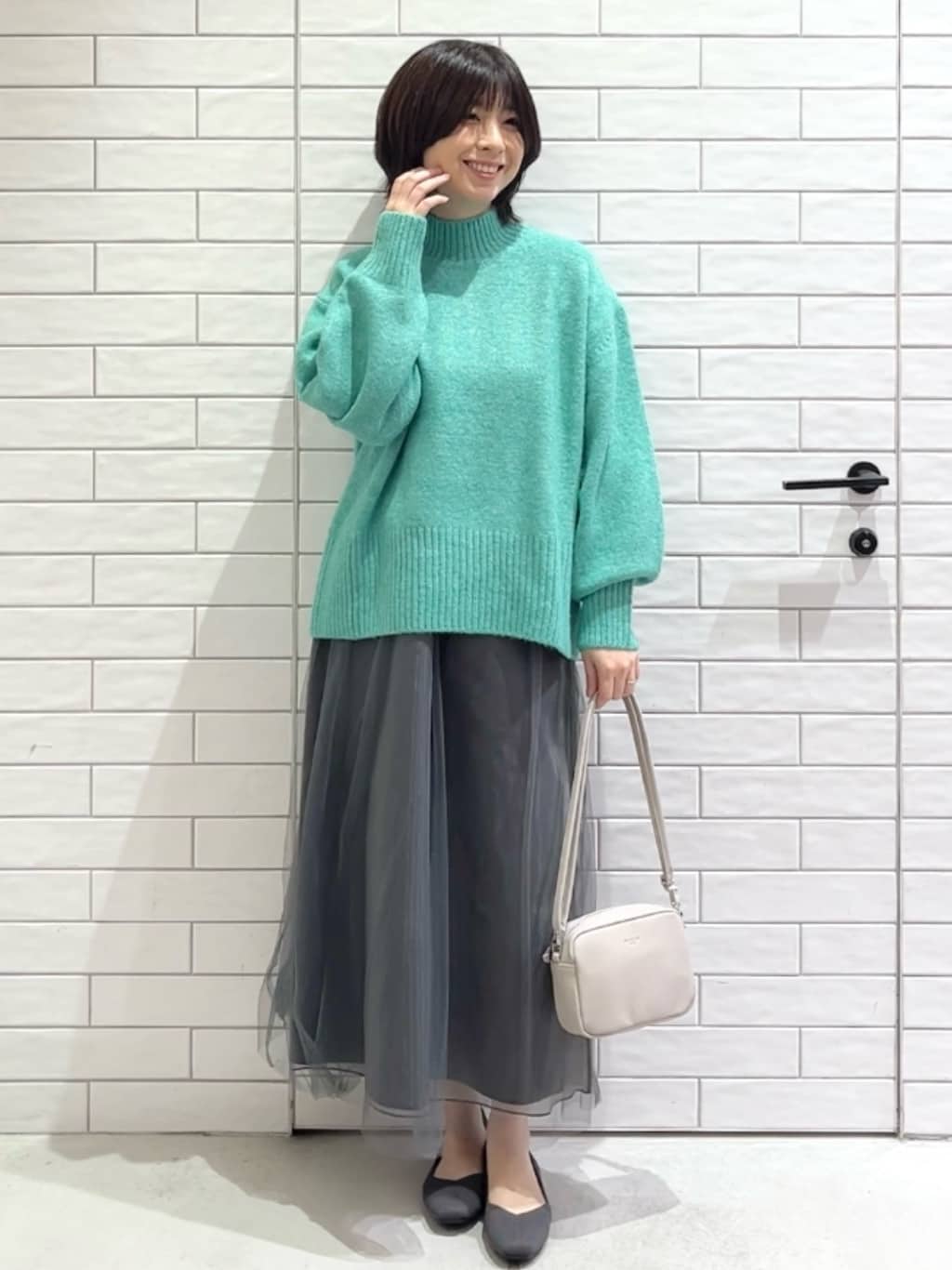しおりさんの「OPAQUE.CLIP｜ふわふわハイネックニット【洗濯機OK】」を使ったコーディネート