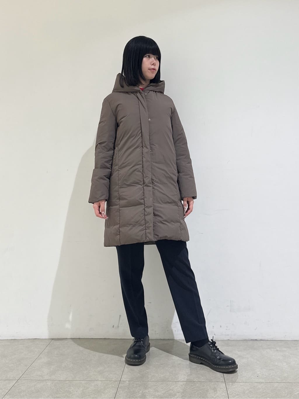rinaさんの「INDIVI｜【洗える／カシミヤ混】ボトルネック ドルマンスリーブニット」を使ったコーディネート
