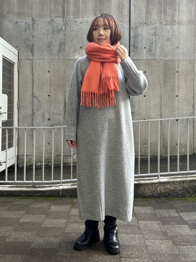 ga_riさんの「THE SHOP TK｜ウール混杢調ハイネックワンピース」を使ったコーディネート