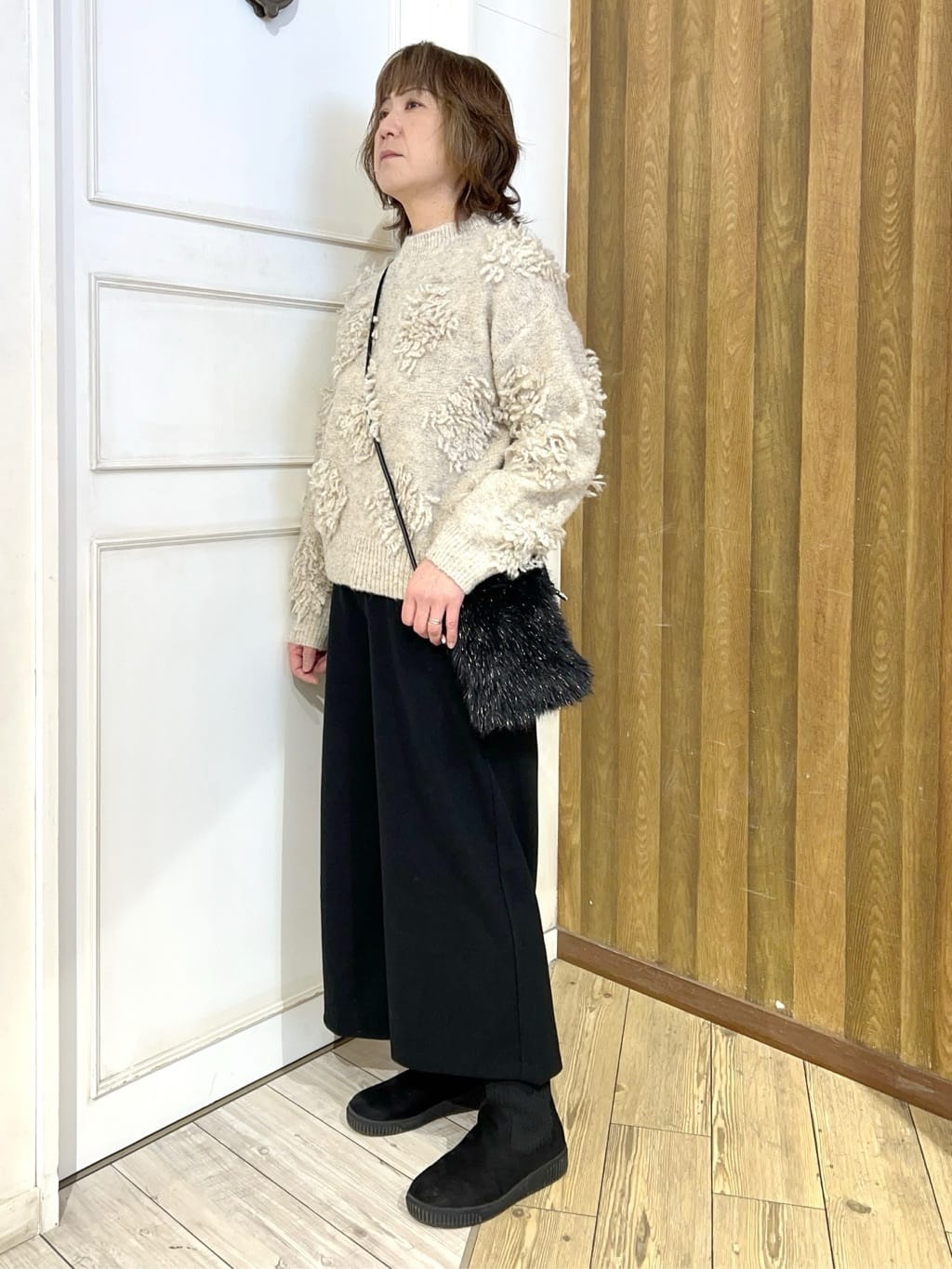 yuriyuriさんの「SHOO･LA･RUE｜【洗濯機可】華やぐ ループデザインニット」を使ったコーディネート