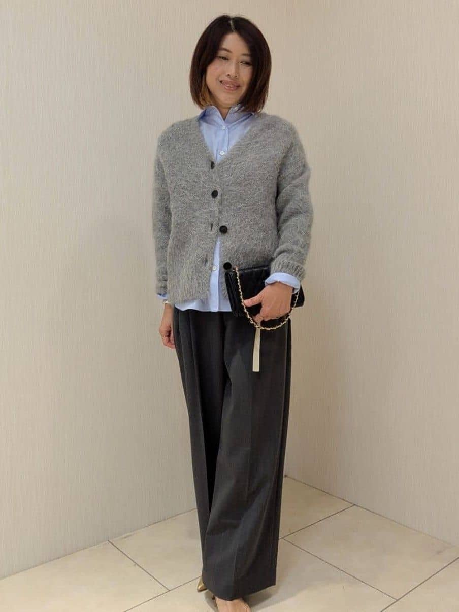 u-macoさんの「UNTITLED｜【ゆったり】アルパカ混シャギー カーディガン」を使ったコーディネート