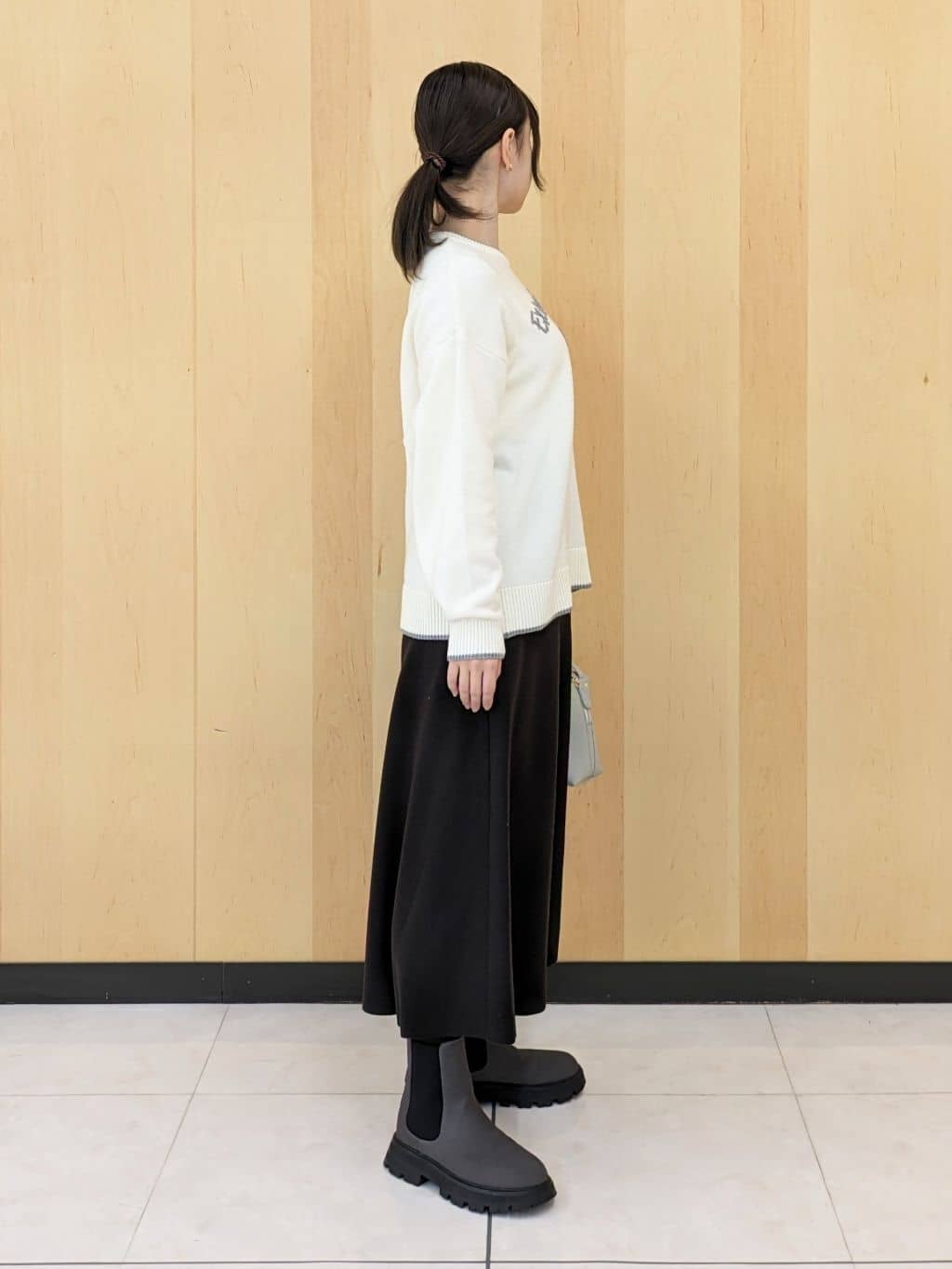 Ayakaさんの「Dessin｜【洗える】ペイント風刺繍入り配色ラインニット」を使ったコーディネート