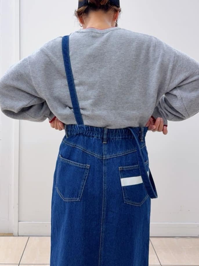 Osawaさんの「Dessin｜【洗える】ペイント風刺繍入り配色ラインニット」を使ったコーディネート