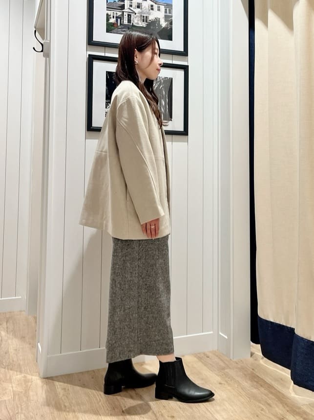 mihoさんの「Dessin｜ウール混クルーネックコート」を使ったコーディネート