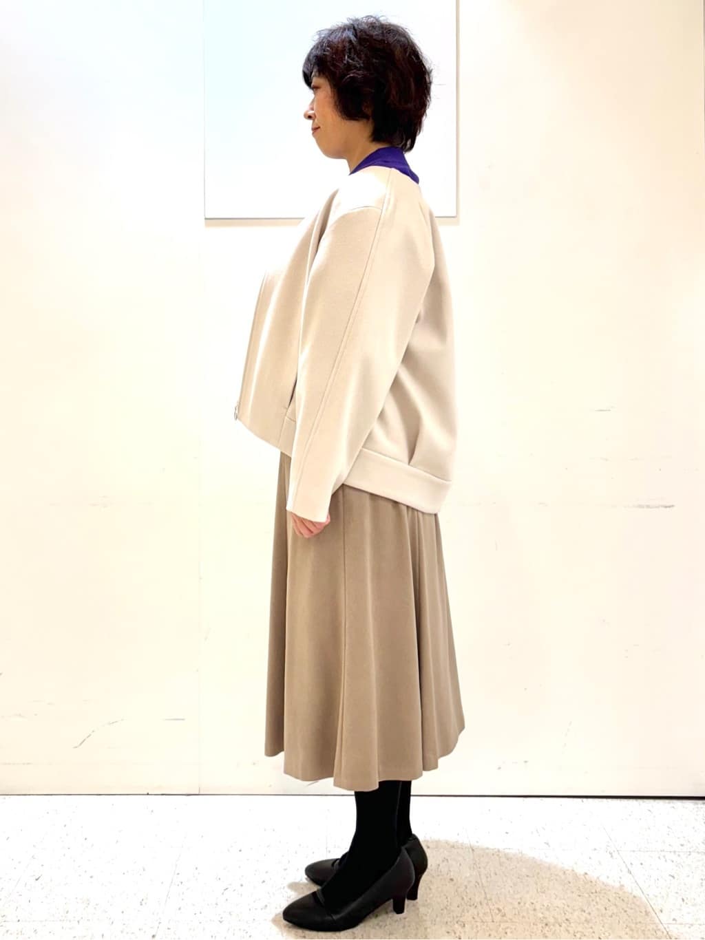 ヤスコさんの「Reflect｜【ゆったりシルエット】ジャージメルトンコクーンジャケット」を使ったコーディネート