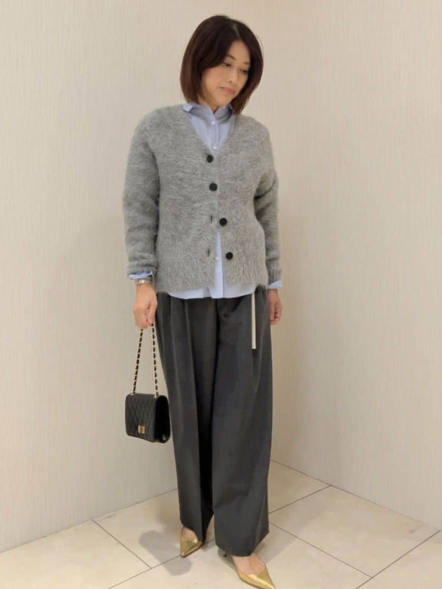 u-macoさんの「UNTITLED｜【ゆったり】アルパカ混シャギー カーディガン」を使ったコーディネート