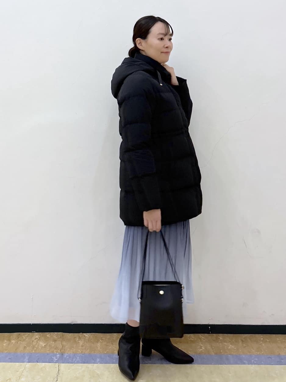 akariさんの「index｜KAWADAダウンドロストミドルコート【撥水／洗濯機OK／2WAY／静電気防止裏地】《XS～3L》」を使ったコーディネート