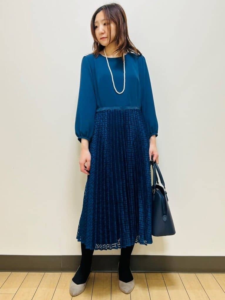 miiiさんの「Reflect｜【SS-4Lサイズ】シフォン&times;幾何柄レースプリーツワンピース」を使ったコーディネート