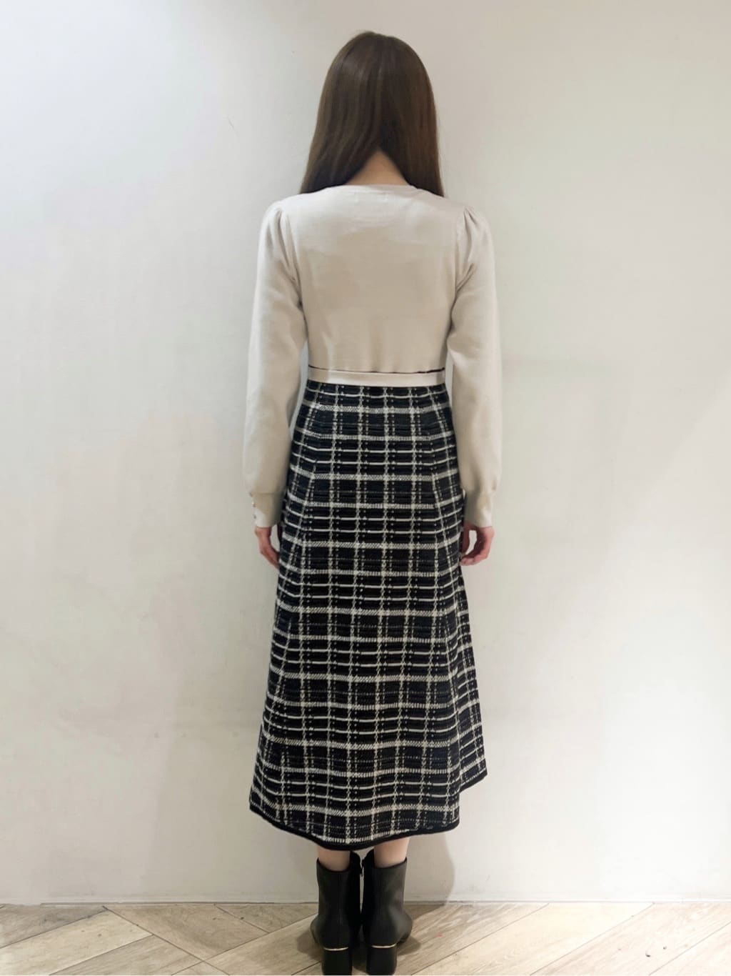 nanaさんの「index｜チェックラメジャカードニットワンピース」を使ったコーディネート