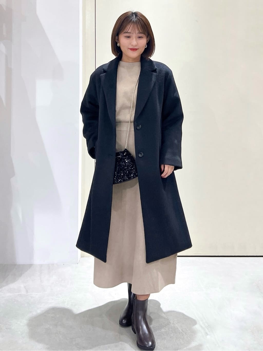 Unaさんの「OPAQUE.CLIP｜カシミヤブレンドウールチェスターコート」を使ったコーディネート