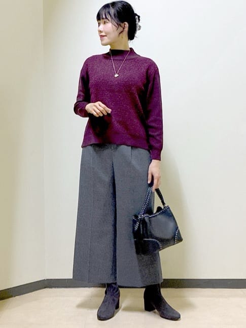  beni_gingerさんの「Reflect｜アーガイル柄ハイネックニット」を使ったコーディネート