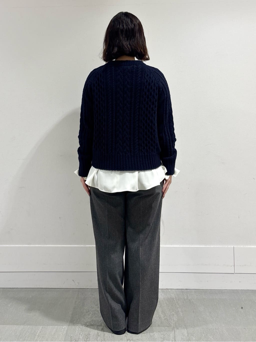 モエカさんの「UNTITLED｜【洗える】スポンディッシュ ケーブル柄ニット」を使ったコーディネート
