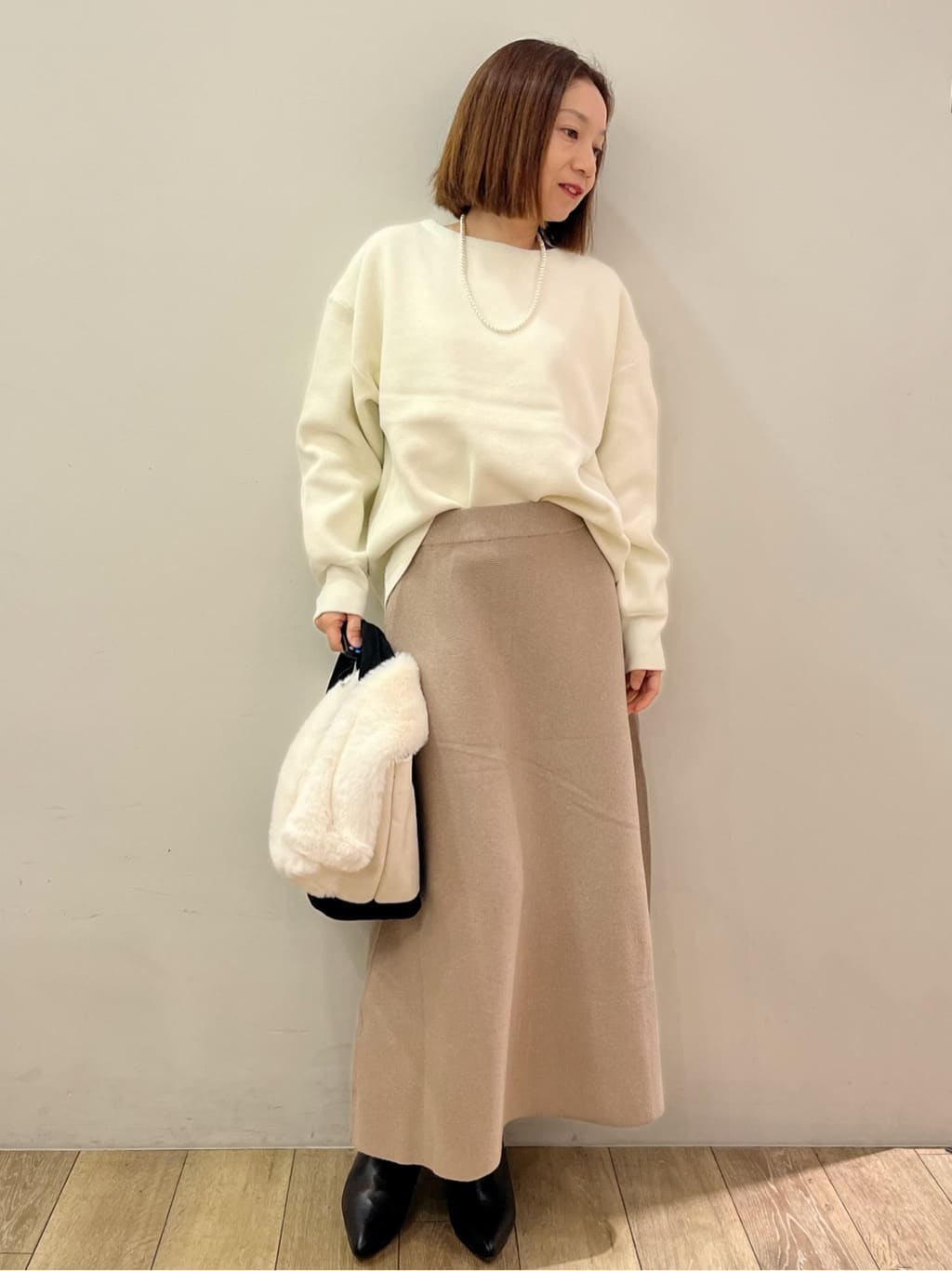 kcさんの「OPAQUE.CLIP｜ガラスパールロングネックレス」を使ったコーディネート