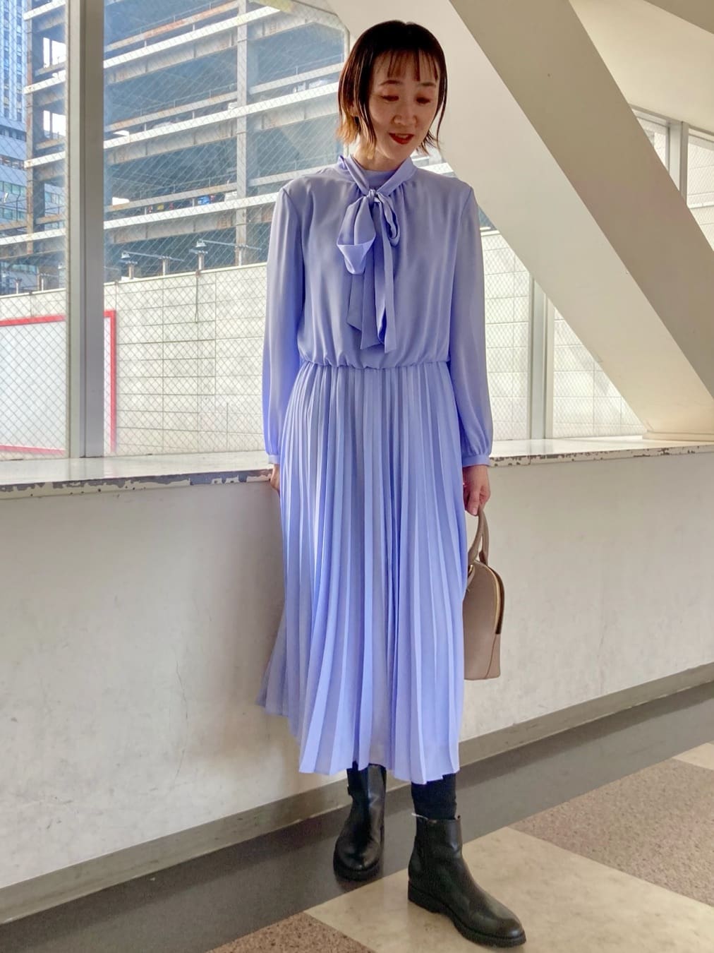 ゆうさんの「UNTITLED｜【フォーマル/洗える】ボウタイ プリーツワンピース」を使ったコーディネート