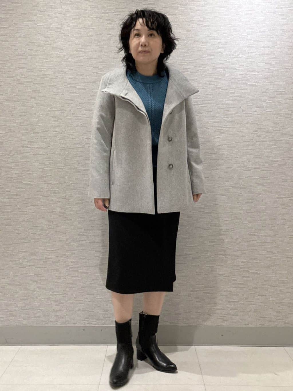 KOJIMAさんの「Reflect｜【SS-4Lサイズ／衿が顔に当たらない◎】スタンドネックミドルコート」を使ったコーディネート