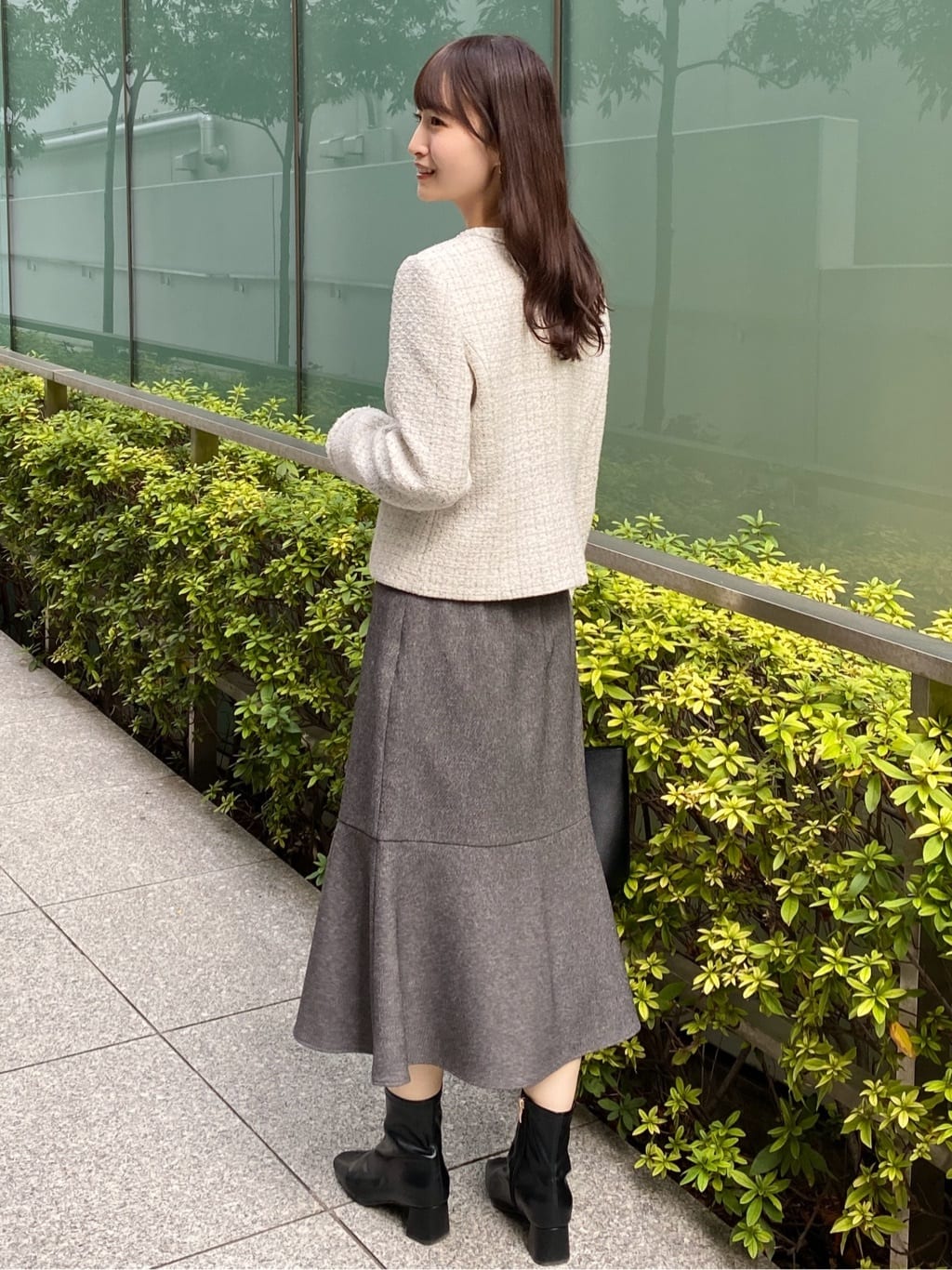 みさかさんの「index｜《通勤／セットアップ対応》ノーカラーツイードジャケット【洗濯機OK】」を使ったコーディネート