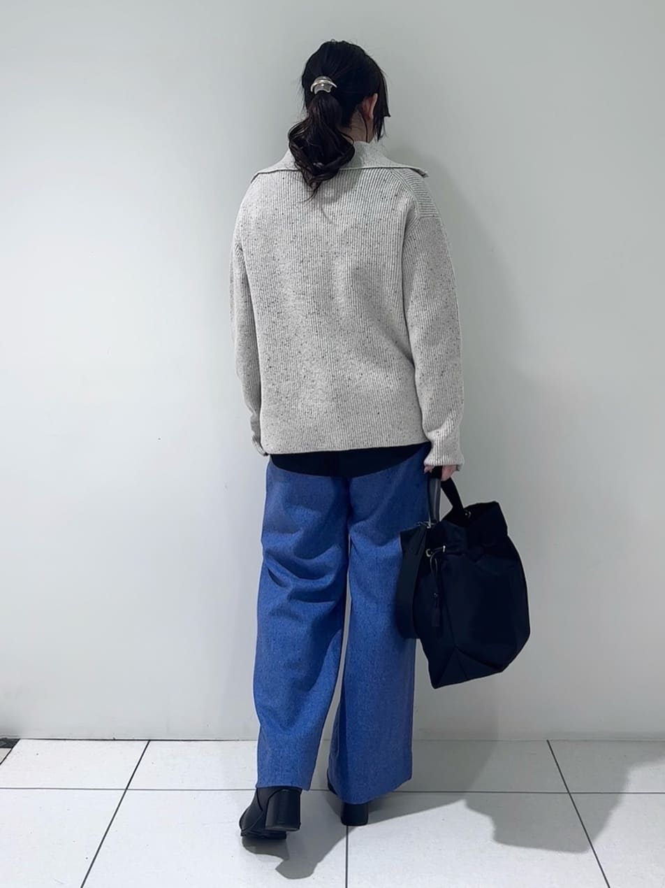 そんさんの「INDIVI｜【洗える】カラーネップ ダブルジップカーディガン」を使ったコーディネート