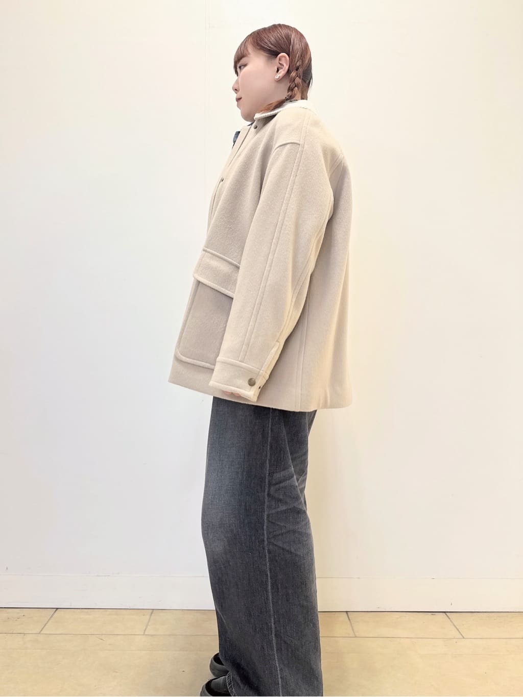 なかもとあきさんの「DRESSTERIOR｜ヴィンテージ加工ワイドデニムパンツ」を使ったコーディネート