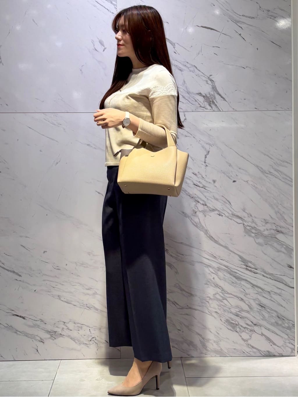 sayaさんの「COUP DE CHANCE｜【手洗い可】カラーブロック レースニット」を使ったコーディネート