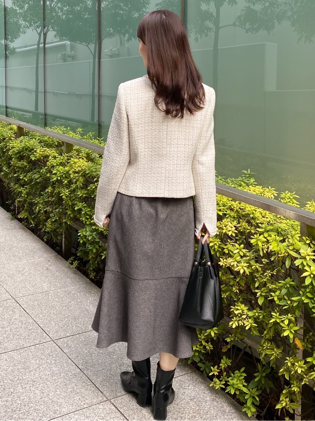みさかさんの「index｜《通勤／セットアップ対応》ノーカラーツイードジャケット【洗濯機OK】」を使ったコーディネート