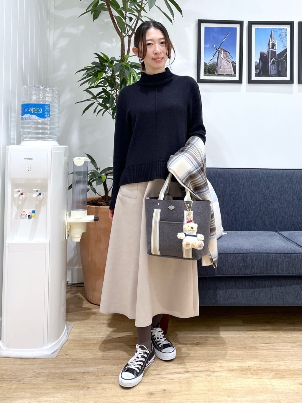 canaさんの「Dessin｜【洗える】センタータックラインハイネックニット」を使ったコーディネート