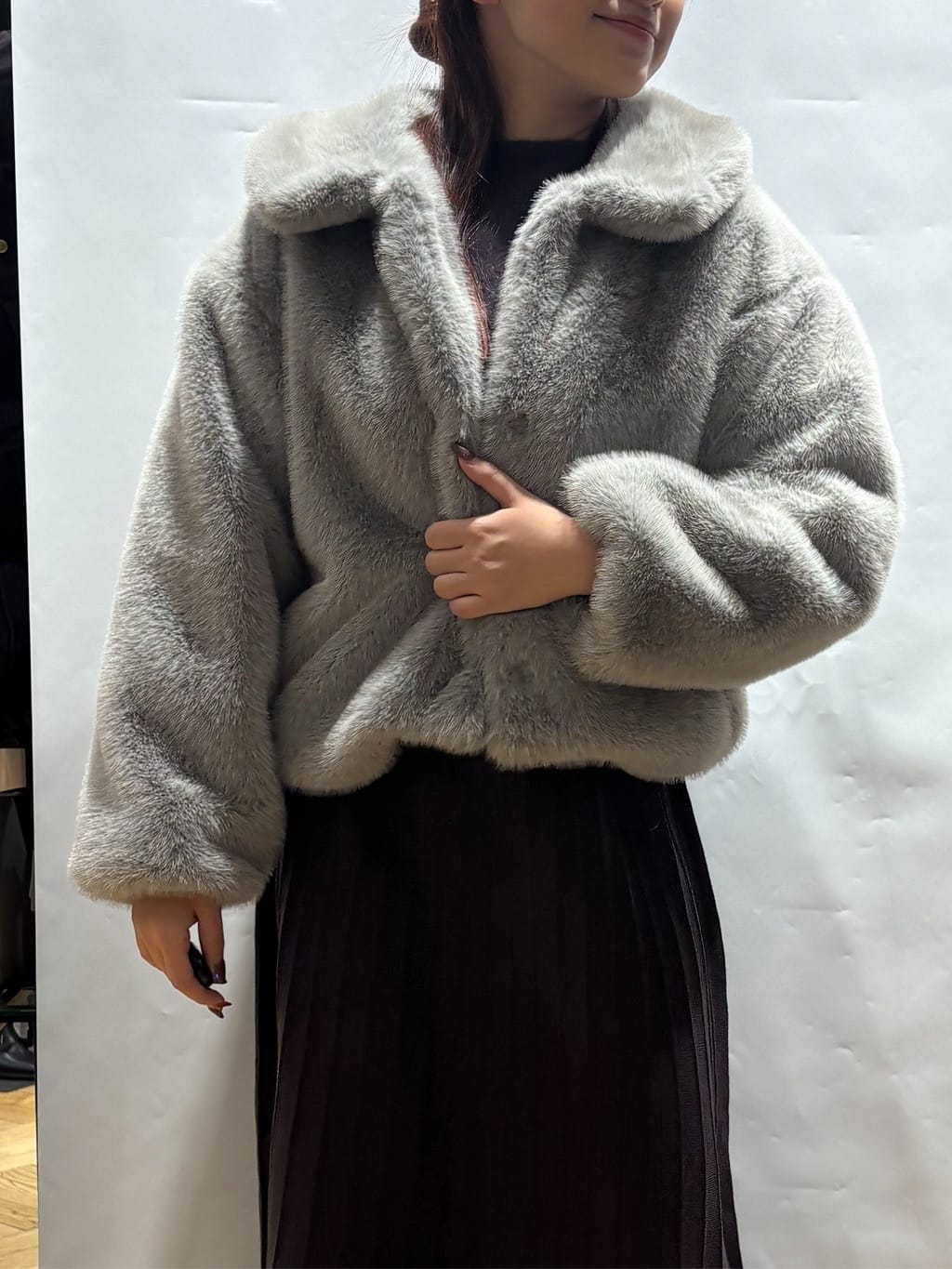 ふうかさんの「index｜ラメフェザープルオーバーセット ニットワンピース【洗濯機OK】《XS～LL》」を使ったコーディネート