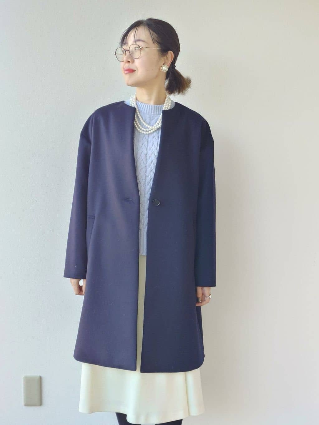 MUTSUKOさんの「UNTITLED｜【洗える】スポンディッシュ ケーブル柄ニット」を使ったコーディネート