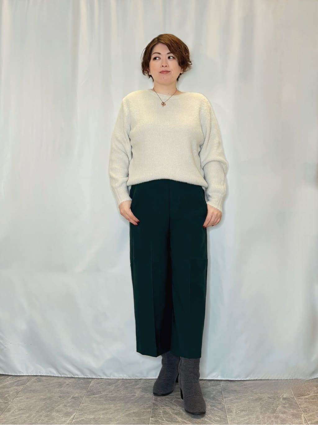 たみさんの「SHOO･LA･RUE｜【撥水/あったか】たっぷり着られる 中綿モンスターショートコート」を使ったコーディネート