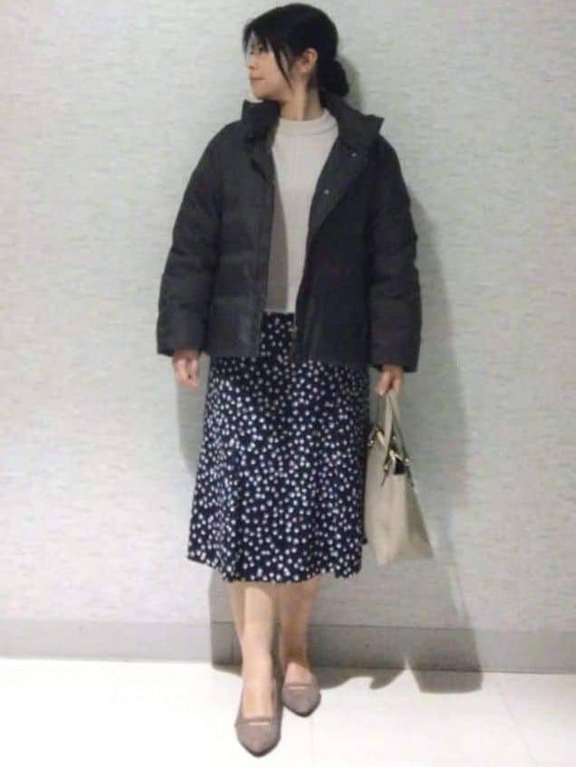 sakoさんの「Reflect｜【すっきりシルエット】ショート丈ダウンコート」を使ったコーディネート