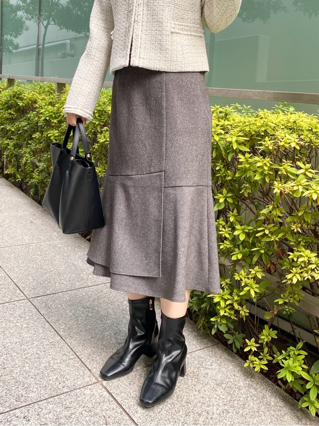 みさかさんの「index｜《通勤／セットアップ対応》ノーカラーツイードジャケット【洗濯機OK】」を使ったコーディネート