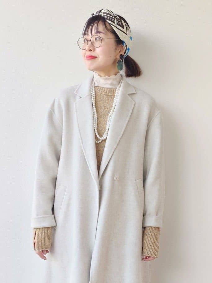 MUTSUKOさんの「UNTITLED｜【ロング丈/軽やか】テーラード　リバーコート」を使ったコーディネート