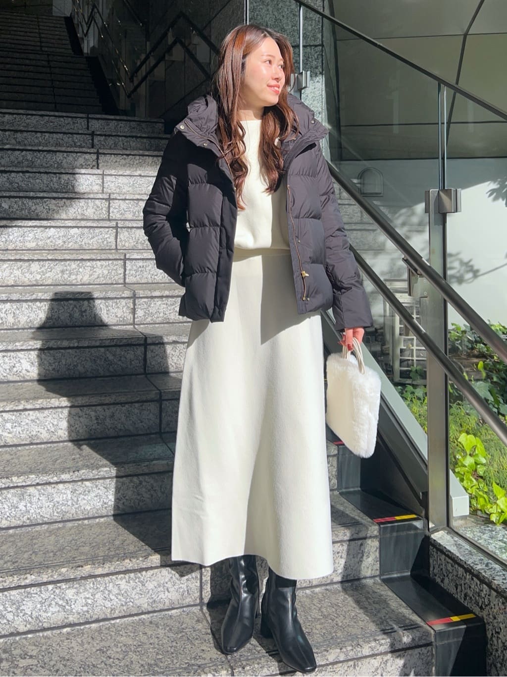 Risaさんの「OPAQUE.CLIP｜サイド編地切替ニットトップス／セットアップ対応【洗濯機OK】」を使ったコーディネート