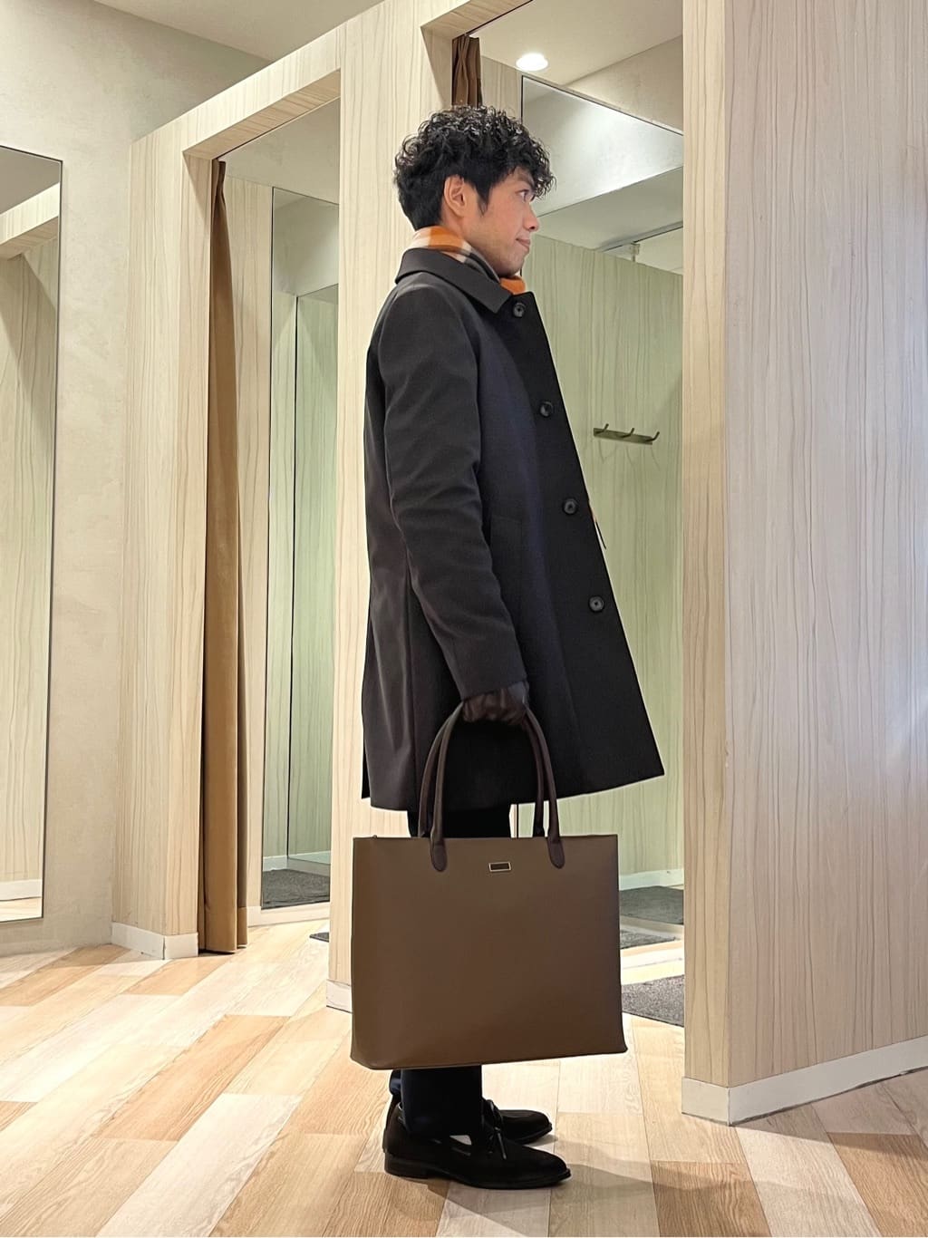 URAさんの「TAKEO KIKUCHI｜【ダウンライナー付き】メランジ ステンカラー コート」を使ったコーディネート