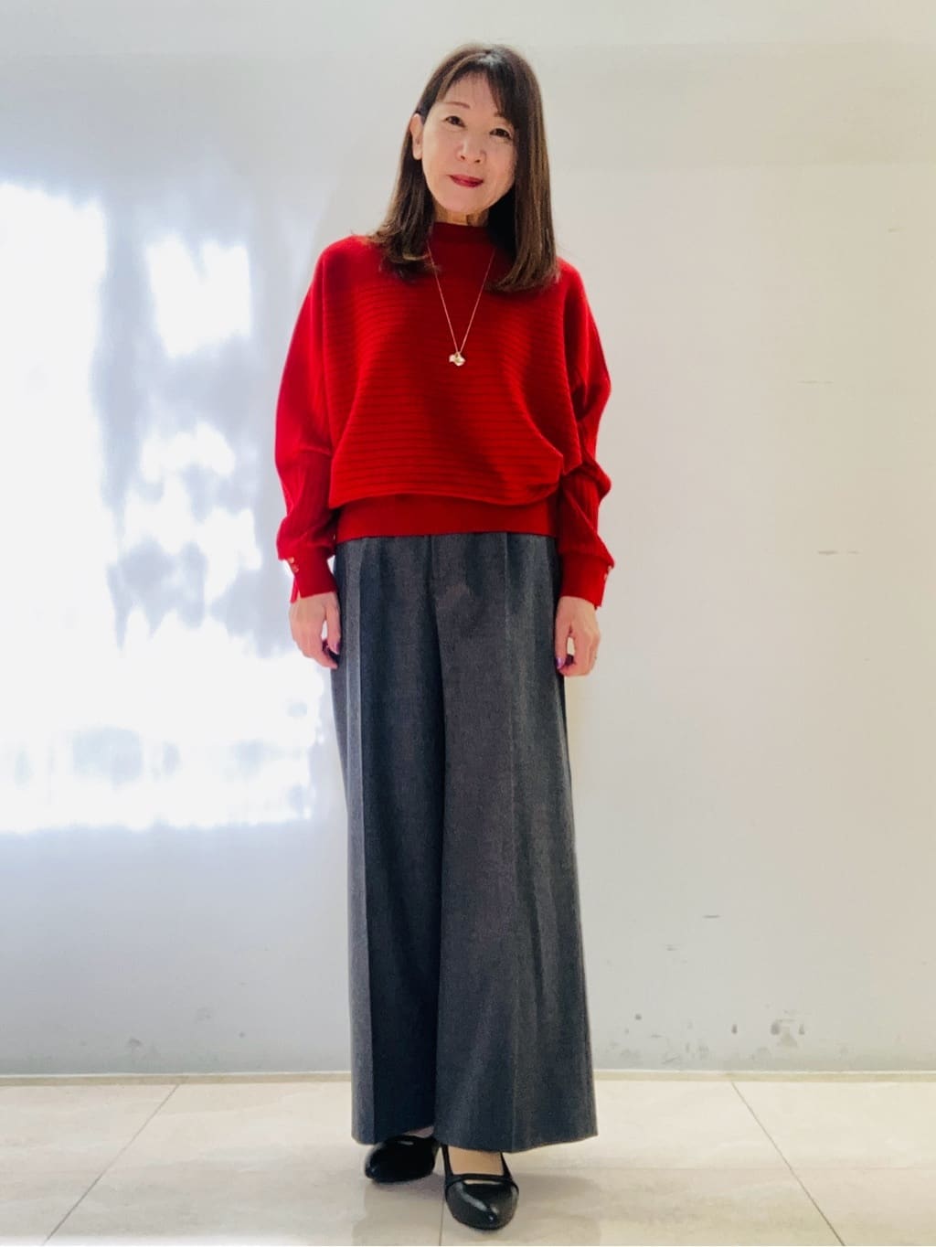kurodaさんの「Reflect｜【秋映え／ゆったり着られる◎】ドルマンシルエットニット」を使ったコーディネート