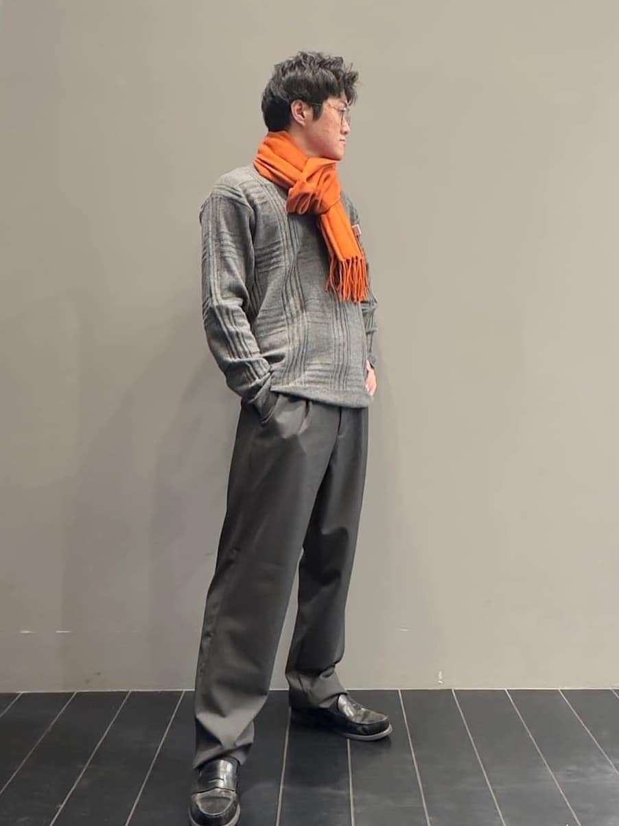 SHUさんの「THE SHOP TK｜【優しい肌触り】カシミヤタッチ チェックニット　洗濯機OK」を使ったコーディネート