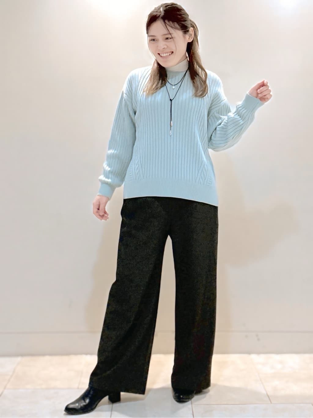 S&auml;K&iuml;さんの「Reflect｜【重ね着に大活躍◎／暖か保湿素材】プチタートルネックニット」を使ったコーディネート