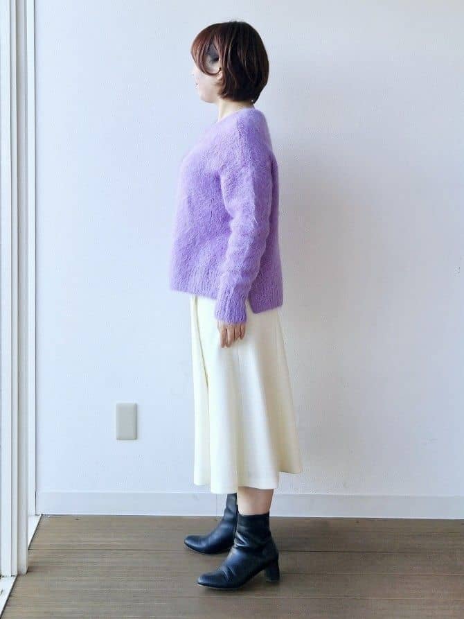 やじまさんの「UNTITLED｜【ゆったり】アルパカ混シャギーニット」を使ったコーディネート