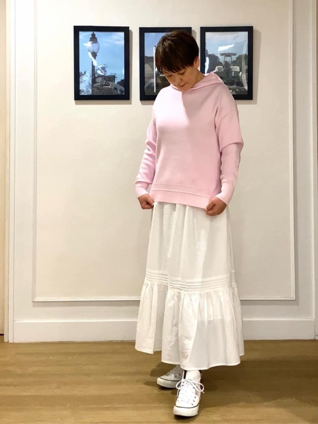 Hiroさんの「Dessin｜【洗える／体型カバー】ちょうどいいニットパーカ」を使ったコーディネート