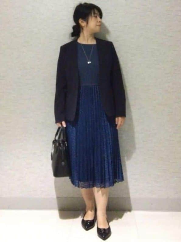 sakoさんの「Reflect｜【SS-4Lサイズ／通勤／セットアップ可】ノーカラージャケット」を使ったコーディネート